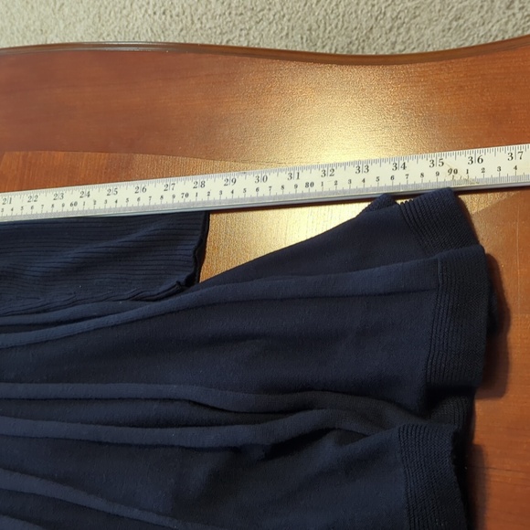 Calvin Klein sweater dress pleated cowl neck size Medium navy blue - Picture 3 of 4